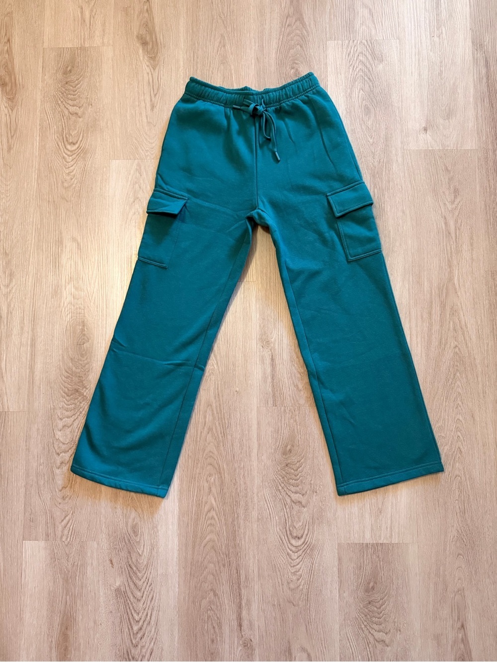 Pinspark Green Cargo Sweatpants Small | Wide Leg Lounge Joggers